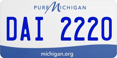 MI license plate DAI2220