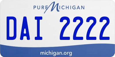 MI license plate DAI2222