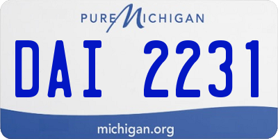 MI license plate DAI2231