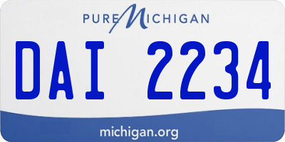 MI license plate DAI2234