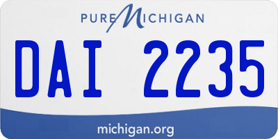 MI license plate DAI2235