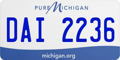 MI license plate DAI2236