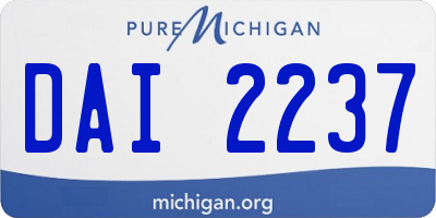 MI license plate DAI2237