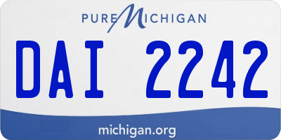 MI license plate DAI2242