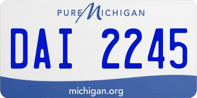 MI license plate DAI2245