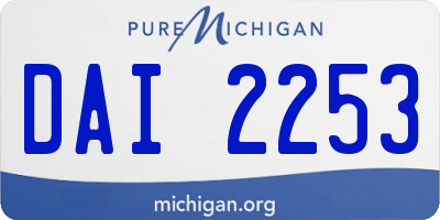 MI license plate DAI2253