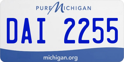 MI license plate DAI2255