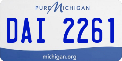 MI license plate DAI2261