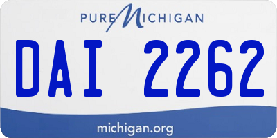 MI license plate DAI2262
