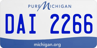 MI license plate DAI2266