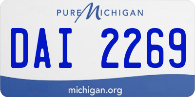 MI license plate DAI2269