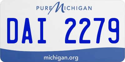 MI license plate DAI2279