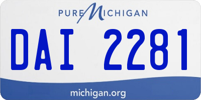 MI license plate DAI2281