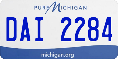 MI license plate DAI2284