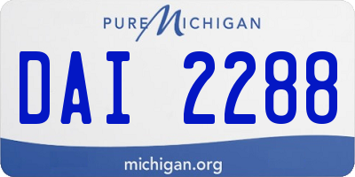 MI license plate DAI2288