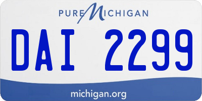 MI license plate DAI2299