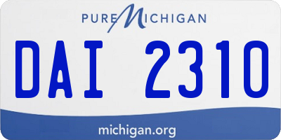 MI license plate DAI2310