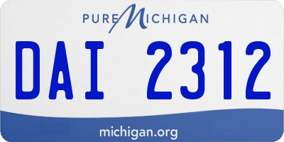MI license plate DAI2312