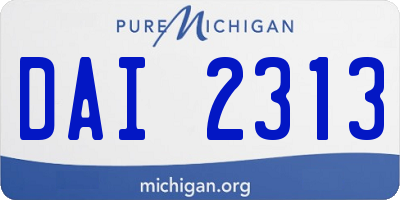 MI license plate DAI2313