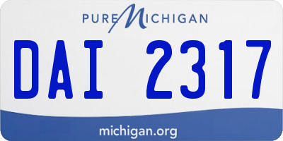 MI license plate DAI2317