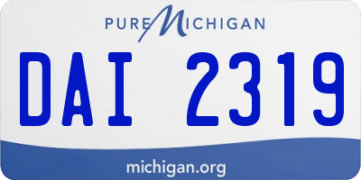 MI license plate DAI2319