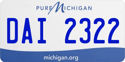 MI license plate DAI2322