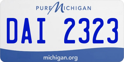 MI license plate DAI2323