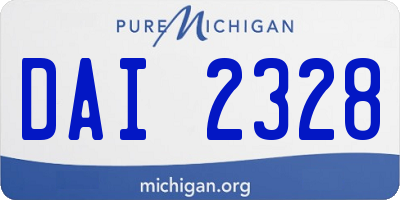 MI license plate DAI2328