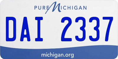 MI license plate DAI2337