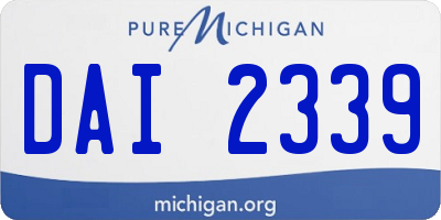 MI license plate DAI2339