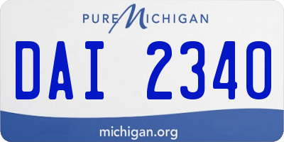 MI license plate DAI2340