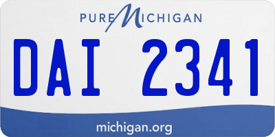MI license plate DAI2341