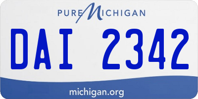 MI license plate DAI2342