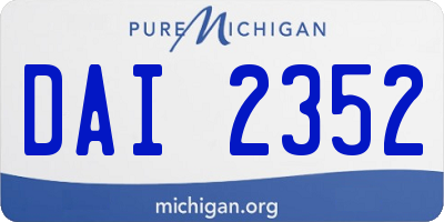 MI license plate DAI2352