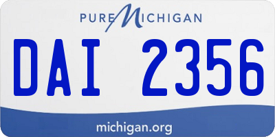 MI license plate DAI2356