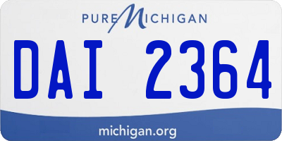 MI license plate DAI2364