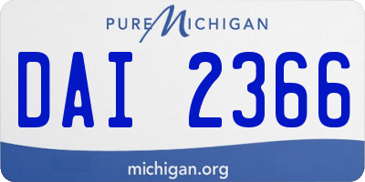 MI license plate DAI2366