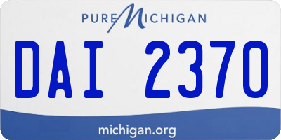 MI license plate DAI2370