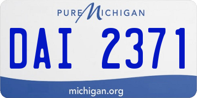 MI license plate DAI2371
