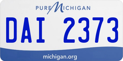 MI license plate DAI2373