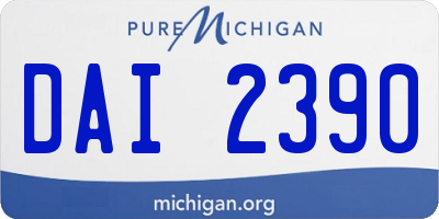 MI license plate DAI2390