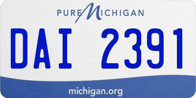 MI license plate DAI2391