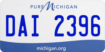 MI license plate DAI2396