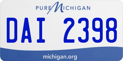MI license plate DAI2398