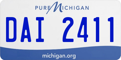 MI license plate DAI2411