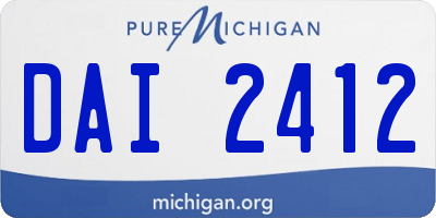 MI license plate DAI2412