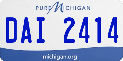 MI license plate DAI2414