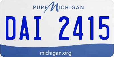 MI license plate DAI2415
