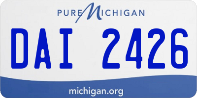 MI license plate DAI2426