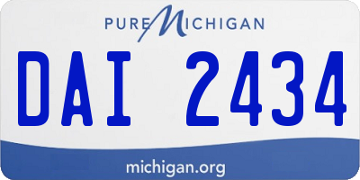 MI license plate DAI2434